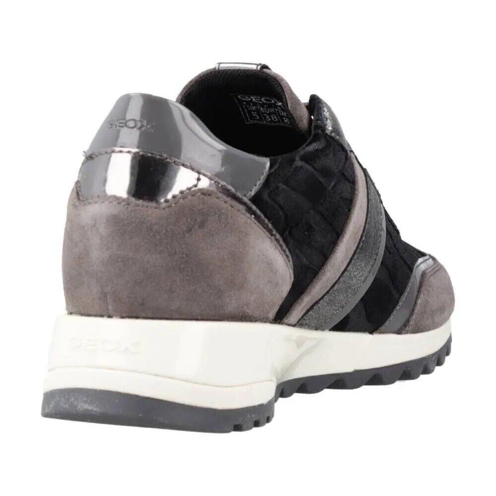 Geox Tabelya Sneakers Dark Grey, Black Velvet ,Suede Comfort Tennis Shoes 7 $170 - Picture 4 of 7